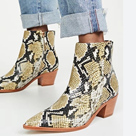 Ulla Johnson Cruz Snakeskin Leather Boot in Honey Size 39 - Picture 1 of 16